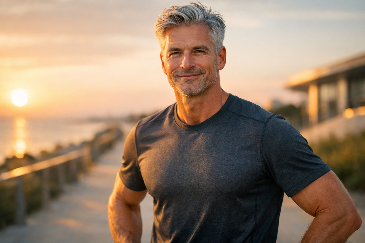 Fit man in his 50s representing results of bio-identical hormone replacement therapy